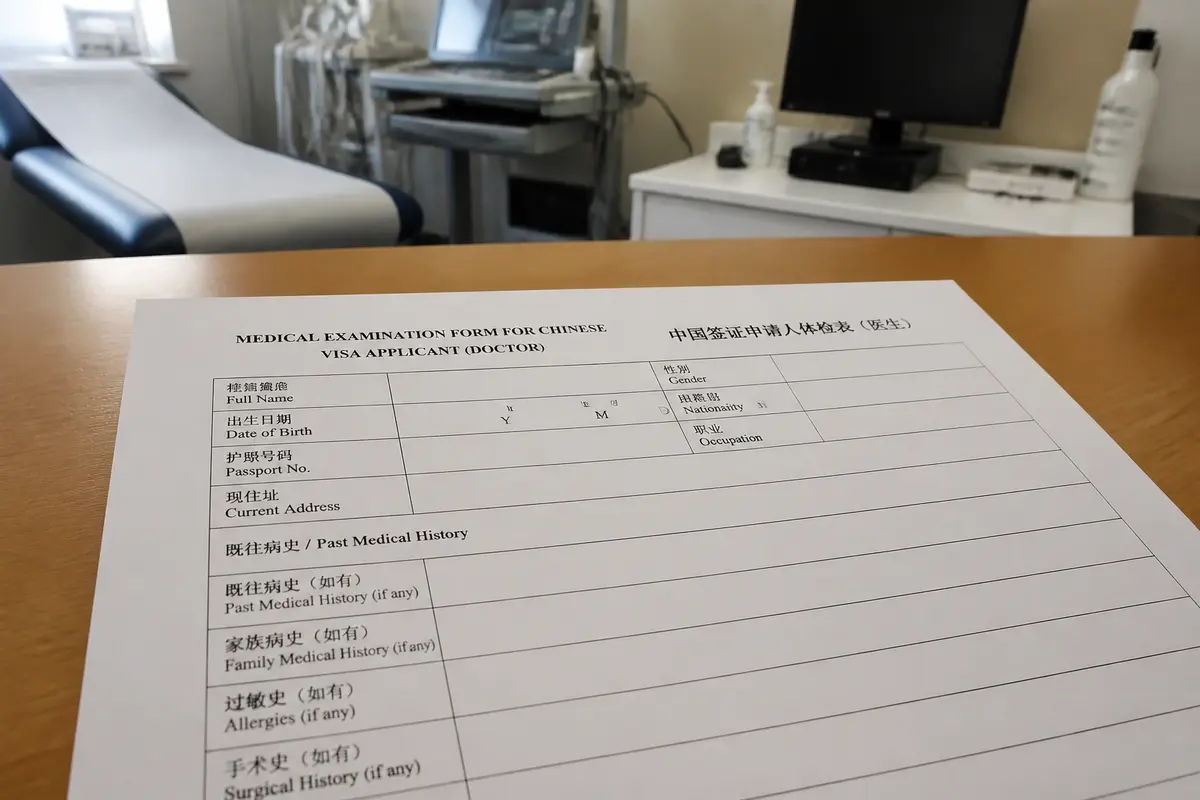 Chine : Comment obtenir un formulaire médical pour visa Médecin ?